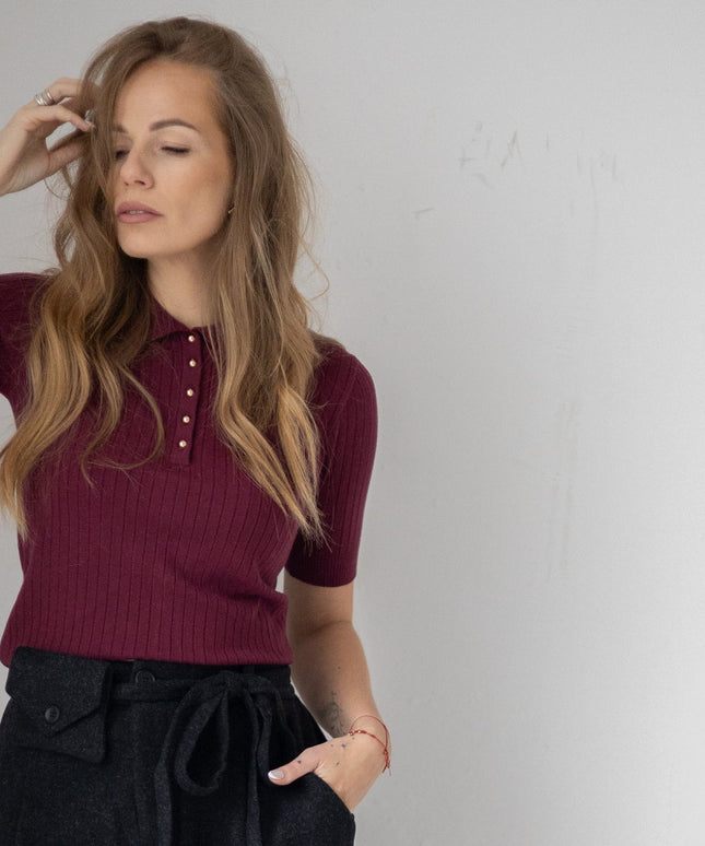 BLUZKA OSLO POLO BURGUND - BLUMANIA