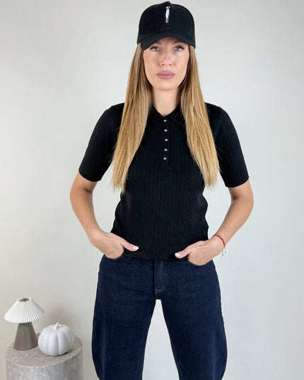 BLUZKA OSLO POLO CZARNA - BLUMANIA