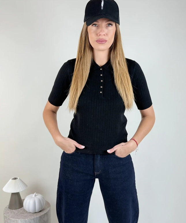 BLUZKA OSLO POLO CZARNA - BLUMANIA