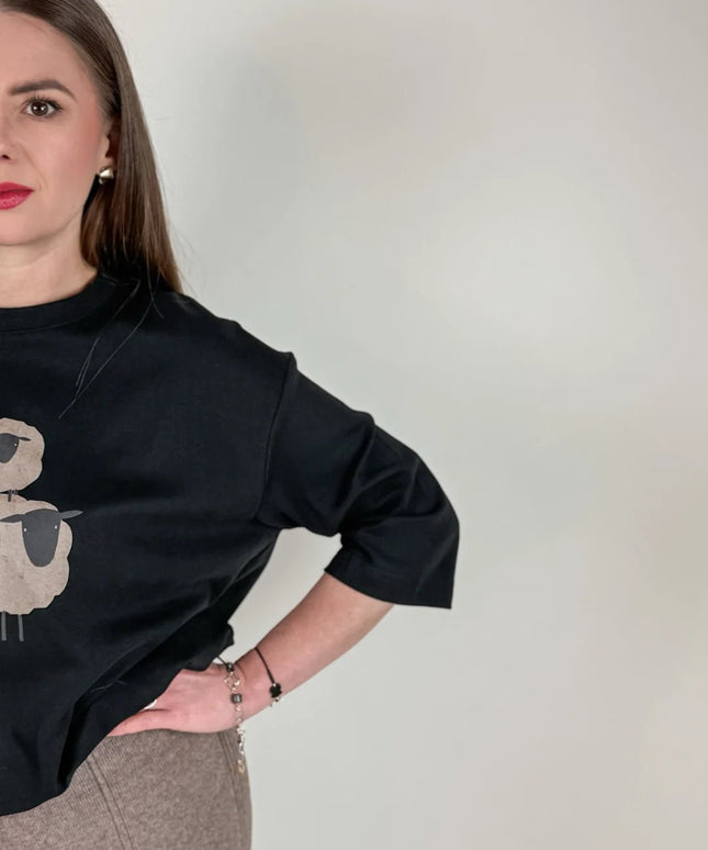 BLUZKA SHEEP II CZARNA - BLUMANIA