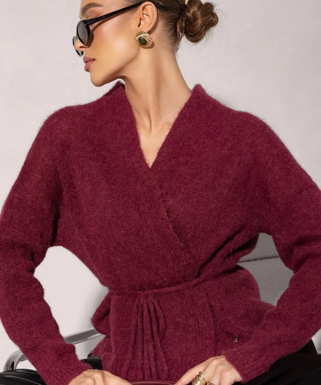 KARDIGAN LUKA BORDOWY 62% BABY ALPAKA - BLUMANIA