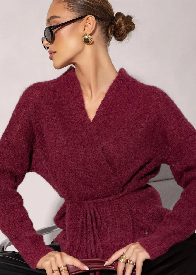 KARDIGAN LUKA BORDOWY 62% BABY ALPAKA - BLUMANIA