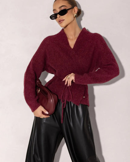 KARDIGAN LUKA BORDOWY 62% BABY ALPAKA - BLUMANIA