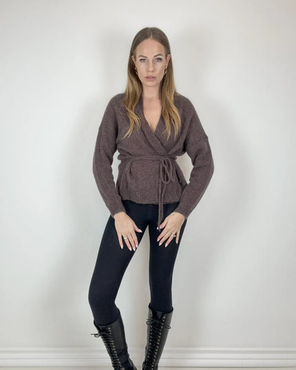 KARDIGAN LUKA CZEKOLADOWY 62% BABY ALPAKA - BLUMANIA