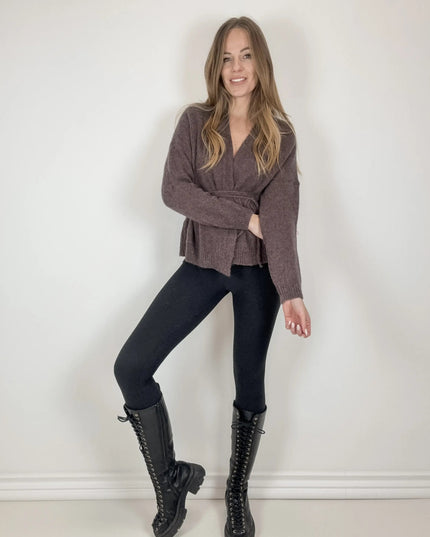 KARDIGAN LUKA CZEKOLADOWY 62% BABY ALPAKA - BLUMANIA