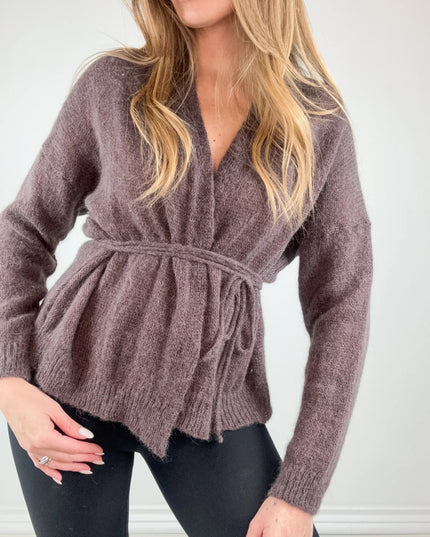 KARDIGAN LUKA CZEKOLADOWY 62% BABY ALPAKA - BLUMANIA