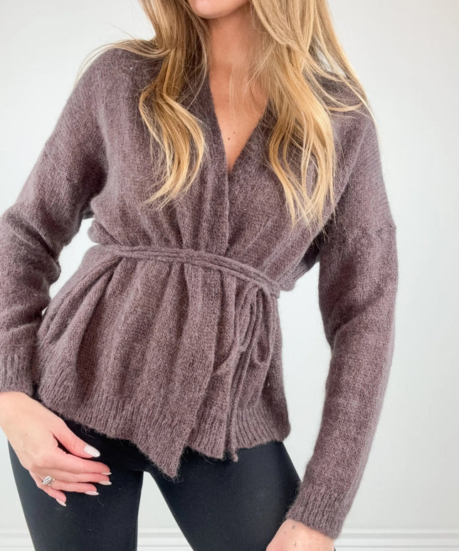 KARDIGAN LUKA CZEKOLADOWY 62% BABY ALPAKA - BLUMANIA