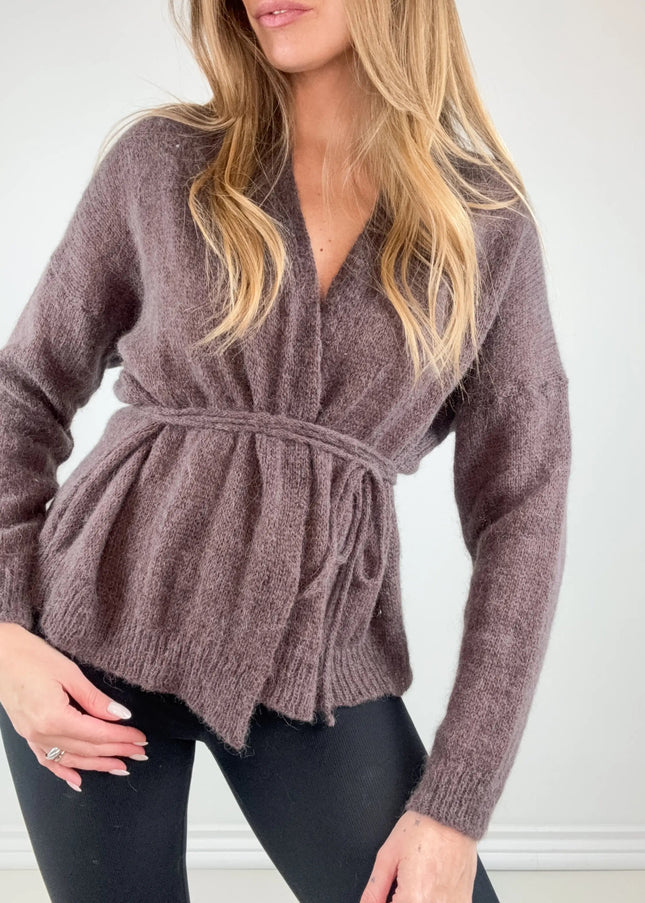 KARDIGAN LUKA CZEKOLADOWY 62% BABY ALPAKA - BLUMANIA