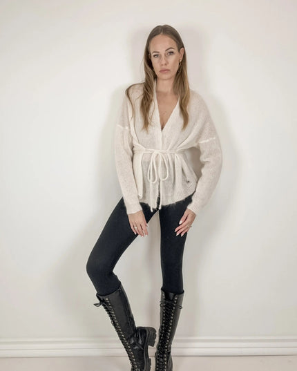 KARDIGAN LUKA ŚMIETANKOWY 62% BABY ALPAKA - BLUMANIA