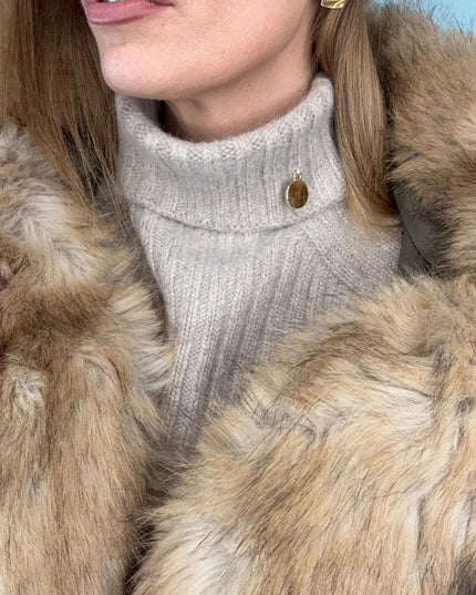 KOMPLET ALASKA CZAPKA + KOMIN TAUPE - BLUMANIA