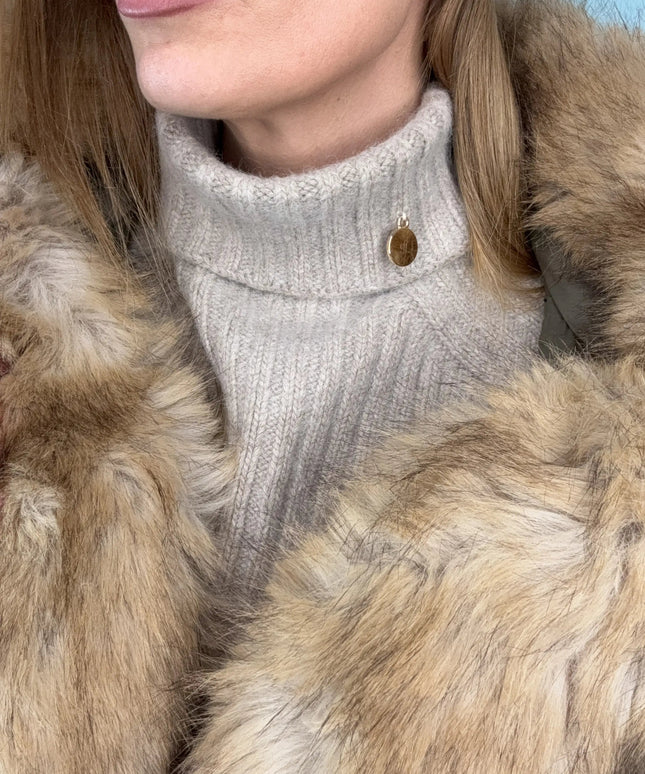 KOMPLET ALASKA CZAPKA + KOMIN TAUPE - BLUMANIA