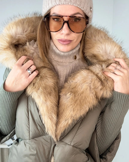 KOMPLET ALASKA CZAPKA + KOMIN TAUPE - BLUMANIA