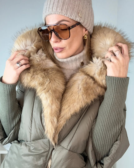 KOMPLET ALASKA CZAPKA + KOMIN TAUPE - BLUMANIA