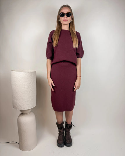 KOMPLET DZIANINOWY DOLCE BORDOWY - BLUMANIA