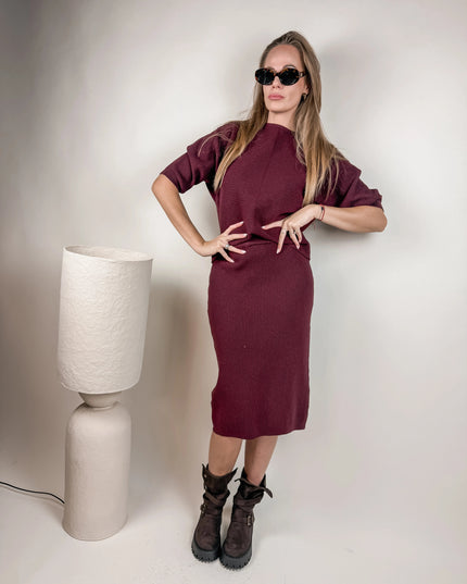 KOMPLET DZIANINOWY DOLCE BORDOWY - BLUMANIA