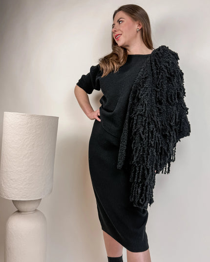 KOMPLET DZIANINOWY DOLCE CZARNY - BLUMANIA