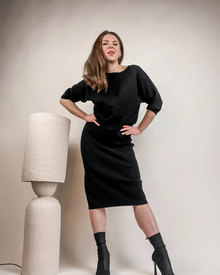 KOMPLET DZIANINOWY DOLCE CZARNY - BLUMANIA