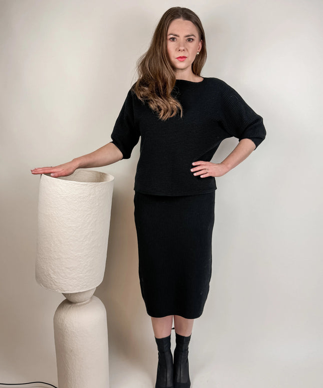 KOMPLET DZIANINOWY DOLCE CZARNY - BLUMANIA