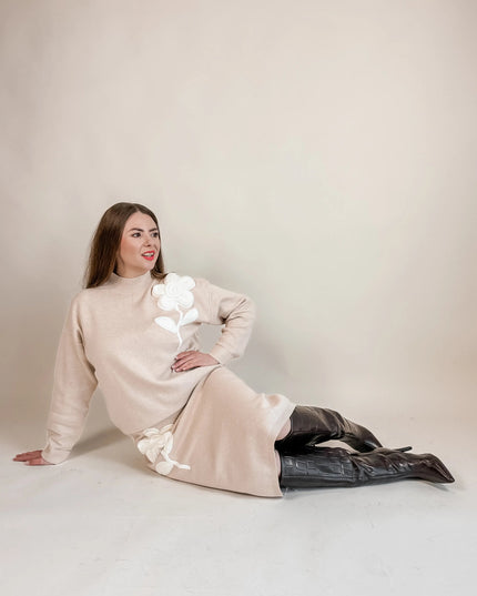 KOMPLET DZIANINOWY PIANO BEŻOWY - BLUMANIA