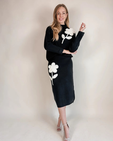 KOMPLET DZIANINOWY PIANO CZARNY - BLUMANIA