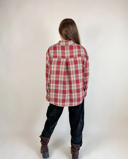 KOSZULA PURO W KRATĘ CZERWONA - BLUMANIA
