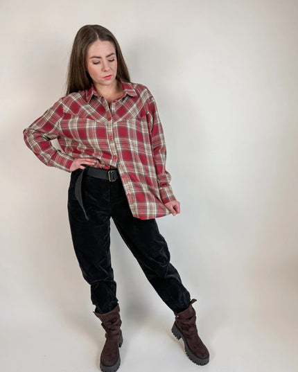 KOSZULA PURO W KRATĘ CZERWONA - BLUMANIA