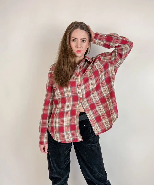 KOSZULA PURO W KRATĘ CZERWONA - BLUMANIA