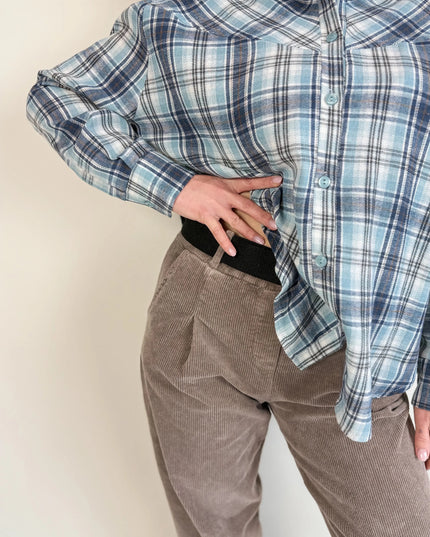 KOSZULA PURO W KRATĘ NIEBIESKA - BLUMANIA