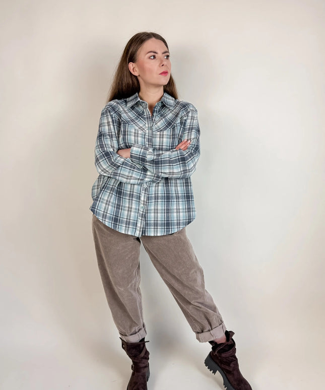 KOSZULA PURO W KRATĘ NIEBIESKA - BLUMANIA