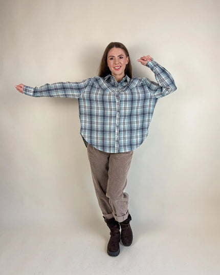KOSZULA PURO W KRATĘ NIEBIESKA - BLUMANIA