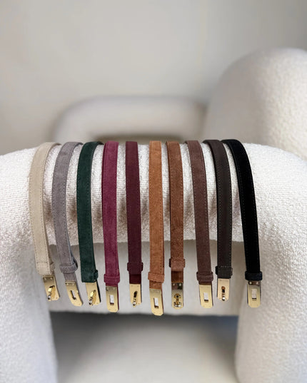 PASEK ZE SKÓRY NATURALNEJ ZAMSZOWEJ TERII - BLUMANIA