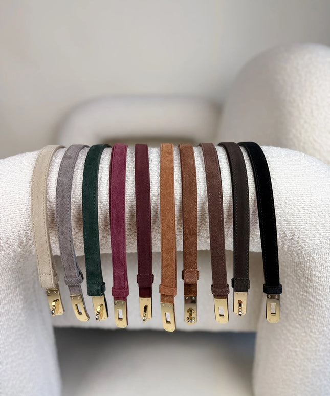 PASEK ZE SKÓRY NATURALNEJ ZAMSZOWEJ TERII - BLUMANIA