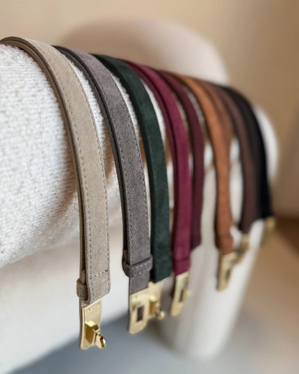 PASEK ZE SKÓRY NATURALNEJ ZAMSZOWEJ TERII - BLUMANIA