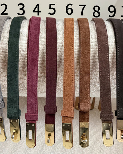 PASEK ZE SKÓRY NATURALNEJ ZAMSZOWEJ TERII - BLUMANIA