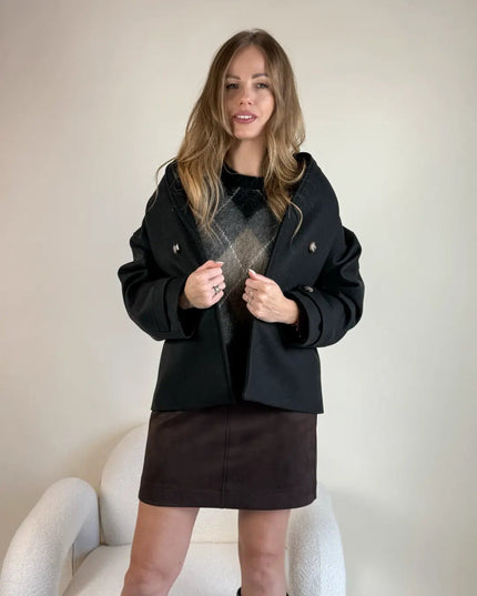 PŁASZCZ TITO CZARNY - BLUMANIA