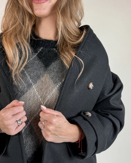 PŁASZCZ TITO CZARNY - BLUMANIA