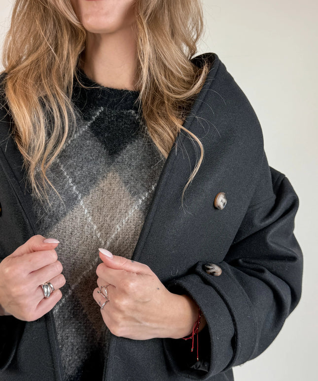 PŁASZCZ TITO CZARNY - BLUMANIA