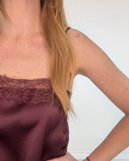 SATYNOWY TOP LAURA BORDOWY - BLUMANIA