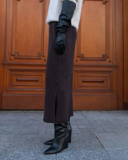 SPÓDNICA DZIANINOWA MOLI LEMONADA CZEKOLADOWA - BLUMANIA