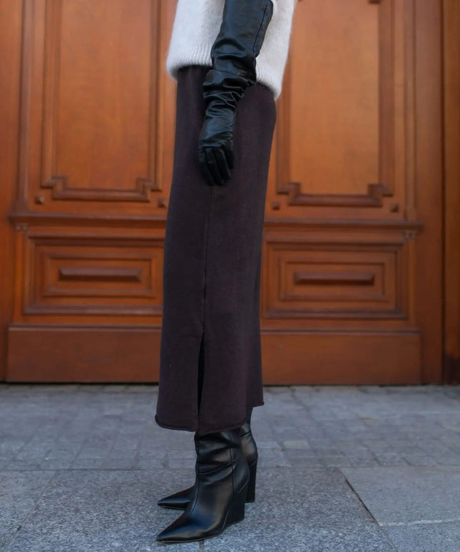 SPÓDNICA DZIANINOWA MOLI LEMONADA CZEKOLADOWA - BLUMANIA