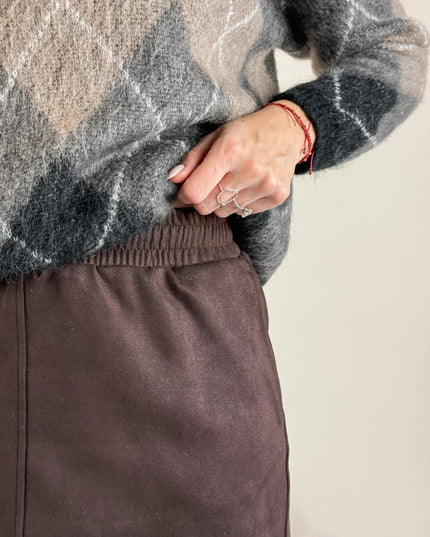 SPÓDNICA LEMONADA ZAMSZOWA CZEKOLADOWA - BLUMANIA