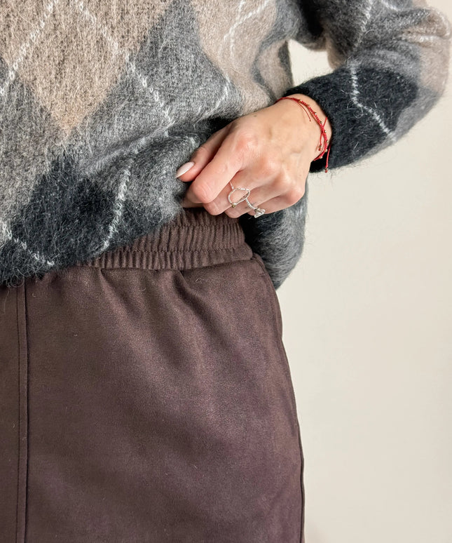 SPÓDNICA LEMONADA ZAMSZOWA CZEKOLADOWA - BLUMANIA