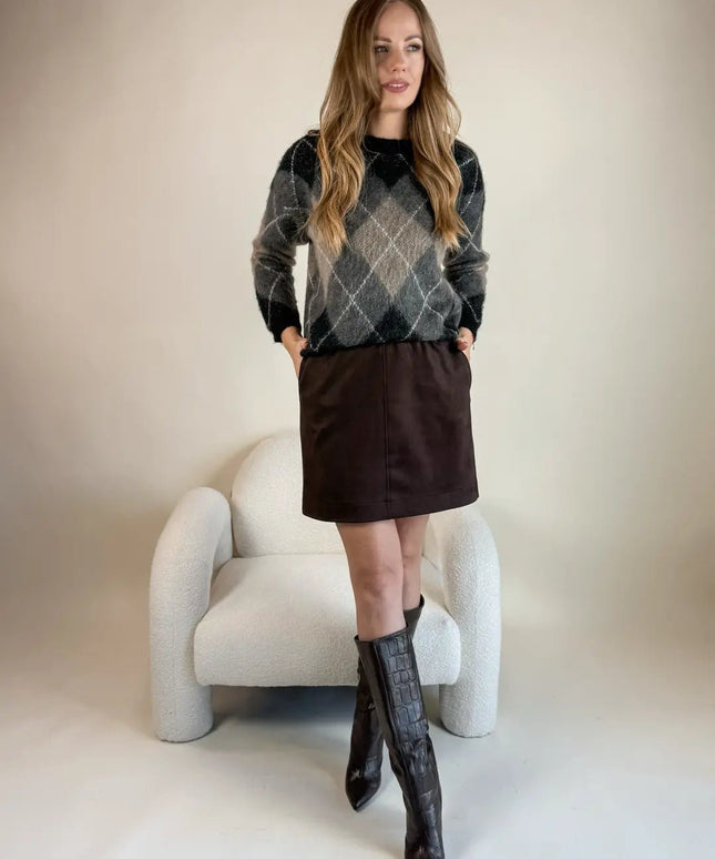 SPÓDNICA LEMONADA ZAMSZOWA CZEKOLADOWA - BLUMANIA