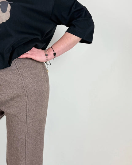 SPODNIE DZIANINOWE BELLA BRĄZOWE - BLUMANIA