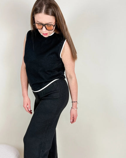 SPODNIE DZIANINOWE BELLA CZARNE - BLUMANIA