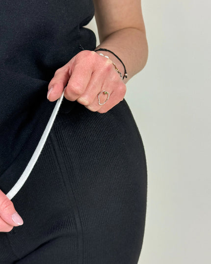 SPODNIE DZIANINOWE BELLA CZARNE - BLUMANIA