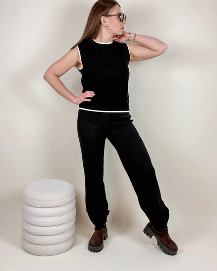 SPODNIE DZIANINOWE BELLA CZARNE - BLUMANIA