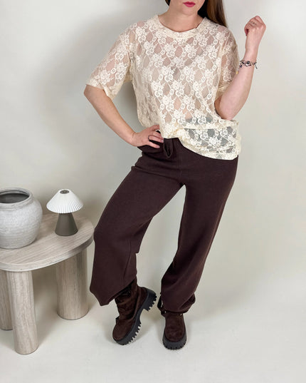 SPODNIE DZIANINOWE MIMI CZEKOLADOWE - BLUMANIA