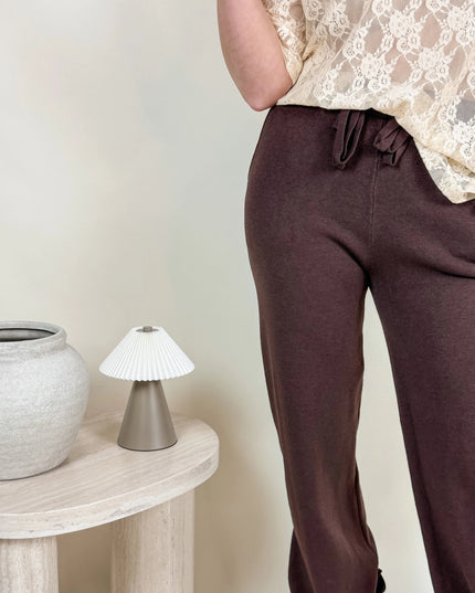 SPODNIE DZIANINOWE MIMI CZEKOLADOWE - BLUMANIA