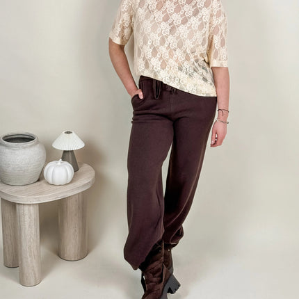 SPODNIE DZIANINOWE MIMI CZEKOLADOWE - BLUMANIA